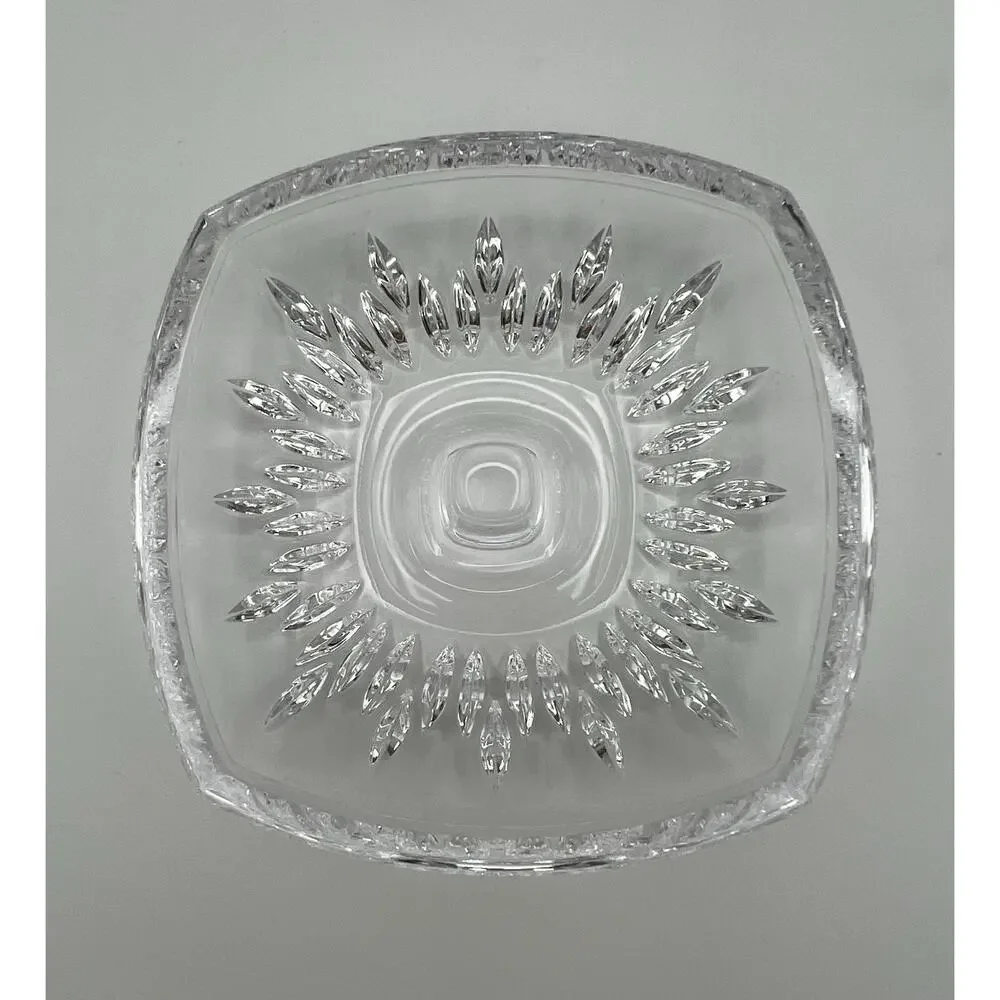 Vera Wang by Wedgwood Duchesse Crystal Ring Holder Trinket Dish 4” Square